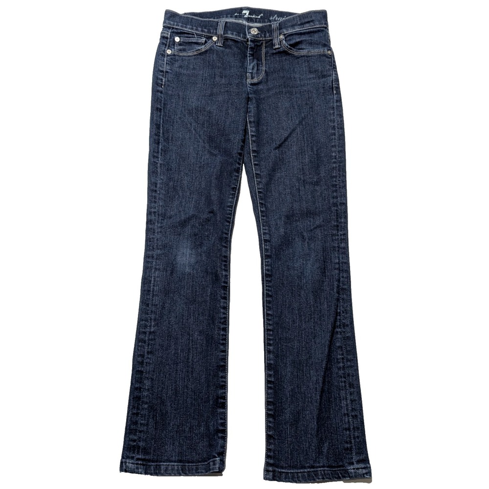 7 For All Mankind Women's Straight Leg Jeans - Dark Indigo Blue